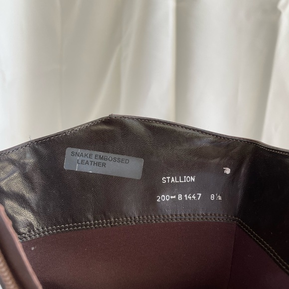 90’s oxblood & snake embossed leather boots (excellent like new condition) - Picture 4 of 7